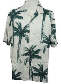 Pánská béžová košile s palmami Primark 