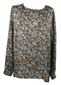 Dámská černo-hnědá kytičkovaná halenka George 