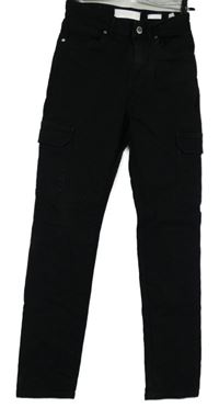 Dámské černé cargo rifle s vysokým pasem Revelation 