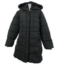 Dámský černý šusťákový zimní kabát s kapucí George 