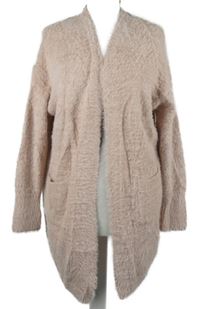 Dámský světlerůžový chlupatý svetrový cardigán Atmosphere 