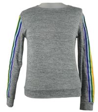 Dámské šedé melírované úpletové triko s pruhy Boohoo 