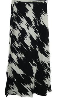 Dámská černo-bílá vzorovaná midi sukně New Look 