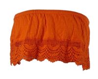 Dámský červený bandeau top s krajkou Primark 