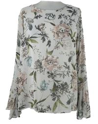 Dámská pudrová květovaná šifonová halenka New Look 