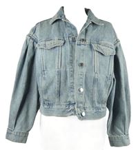 Dámská svělemodrá riflová crop bunda H&M