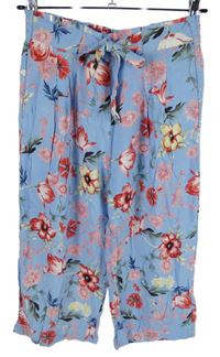 Dámské světlemodré květované culottes kalhoty Only 