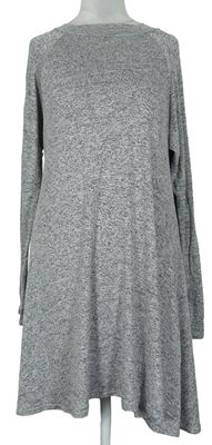 Dámské šedo-tmavošedé melírované úpletové šaty New Look 