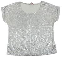 Stříbrné crop tričko Miss E-vie