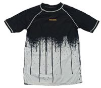 Černo-bílé UV tričko s nápisem Matalan