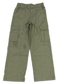 Khaki plátěné cargo kalhoty Primark