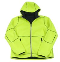 Neonově žlutá fleecová oboustranná termo propínací mikina zn. Decathlon