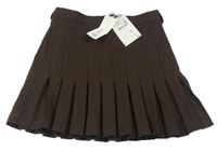 Hnědá skládaná sukně Zara