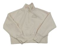 Smetanová crop mikina s logem Kappa