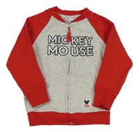 Šedo-červená propínací mikina s Mickeym CoolClub 