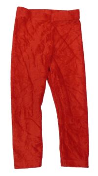 Červené žebrované sametové legíny George