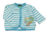 Modro-bílá pruhovaná propínací mikina s obrázkem Blue seven