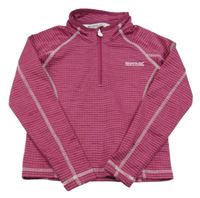 Vínovo-růžová pruhovaná funkční mikina s logem Regatta
