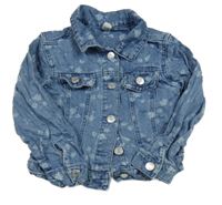 Modrá květinová riflová bunda Tu