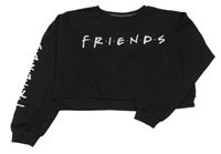 Černá crop mikina s nápisem Primark