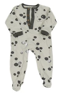 Bílo-šedý teplákový overal s pejskem