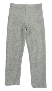 Světlešedé žebrované sametové legíny George