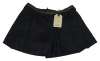 Nové - tmavomodro-černé vlněné sukňové kraťasy Zara