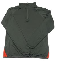 Tmavošedo-červená sportovní funkční mikina Crane