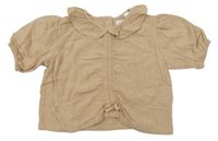 Světlehnědé crop tričko Zara