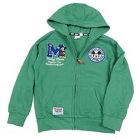 Zelená propínací mikina s Mickey Mousem a kapucí Primark