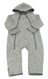 Šedá melírovaná pletená kombinéza s kapucí H&M