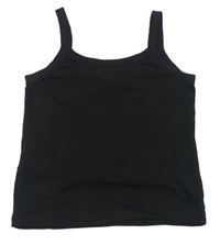 Černý žebrovaný crop top 