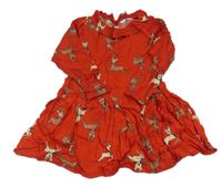 Červené šaty s koloušky  a límečkem H&M