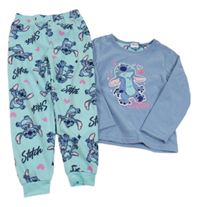 Světlemodro-tyrkysové fleecové pyžamo se Stitchem Primark