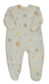 Nové - Bílý fleecový overal s hvězdami 