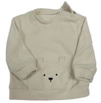 Béžová fleecová mikina s medvědem Tu