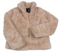 Světlerůžová kožešinová podšitá bunda 