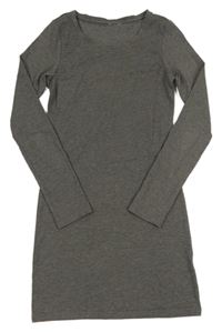 Tmavošedé melírované bavlněné šaty