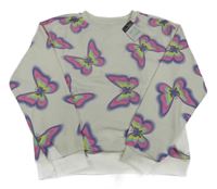 Nové - Bílá mikina s motýly Primark