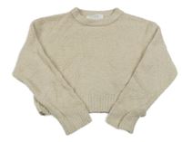 Světlebéžový crop svetr Zara
