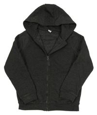 Tmavošedá propínací mikina s kapucí Tu