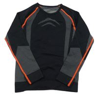 Černo-vzorované spodní funkční triko s neonovým prošitím m Crivit