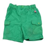 Zelené plátěné kraťasy s kapsami 