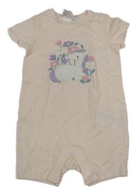 Světlerůžový kraťasový overal s jednorožcem Lily & Dan