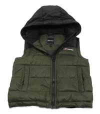 Černo-khaki šusťáková zateplená vesta s kapucí Berghaus