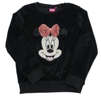 Černá plyšová mikina s Minnie Disney
