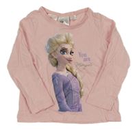 Světlerůžové triko s Elsou H&M