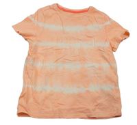 Neonově oranžovo-bílé batikované tričko zn. M&S