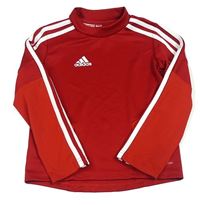 Červené sportovní triko s logem Adidas 