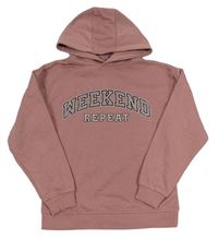 Starorůžová mikina s nápisem a kapucí Primark